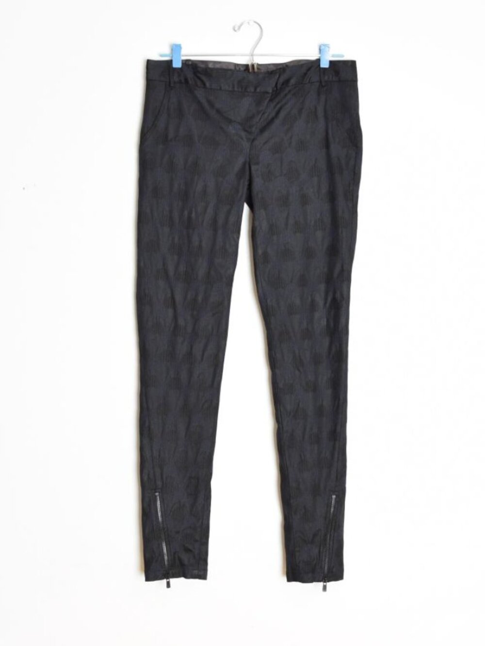 vintage Y2K pants CUSTO BARCELONA brocade low rise zipper ankle tapered skinny S